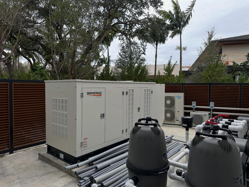 A Generac generator installation by Tri-Systems Group, Inc Electrical Service Contractors in Miami, FL.