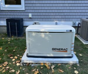 A Generac home standby generator installed by Cummings Electric in South Burlington, VT.
