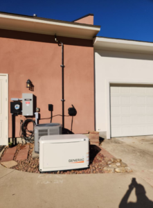 A Generac home standby generator installed next to a house by GenTec Service and Repair in Bossier City, LA