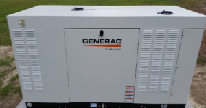 A Generac Protector standby generator installed by Jernigan Electrical Service Co., LLC in Windsor, NC.