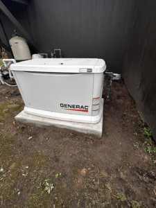 A Generac standby generator unit installed by A&f electric service in Houston, TX