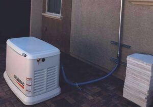 A Generac standby generator installed outside a home by Eco Electric in Las Vegas, NV.