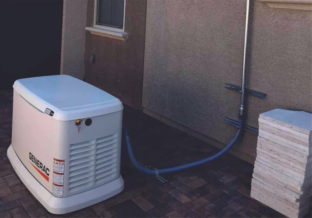 A Generac standby generator installed outside a home by Eco Electric in Las Vegas, NV.