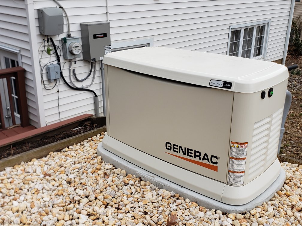 A Generac standby generator installed outside a home by Omni Electrical Services LLC in Philadelphia, PA.
