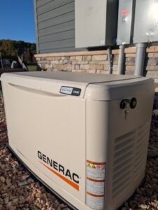 A Generac whole-house generator installation by Bright Electric in Evansville, IN.