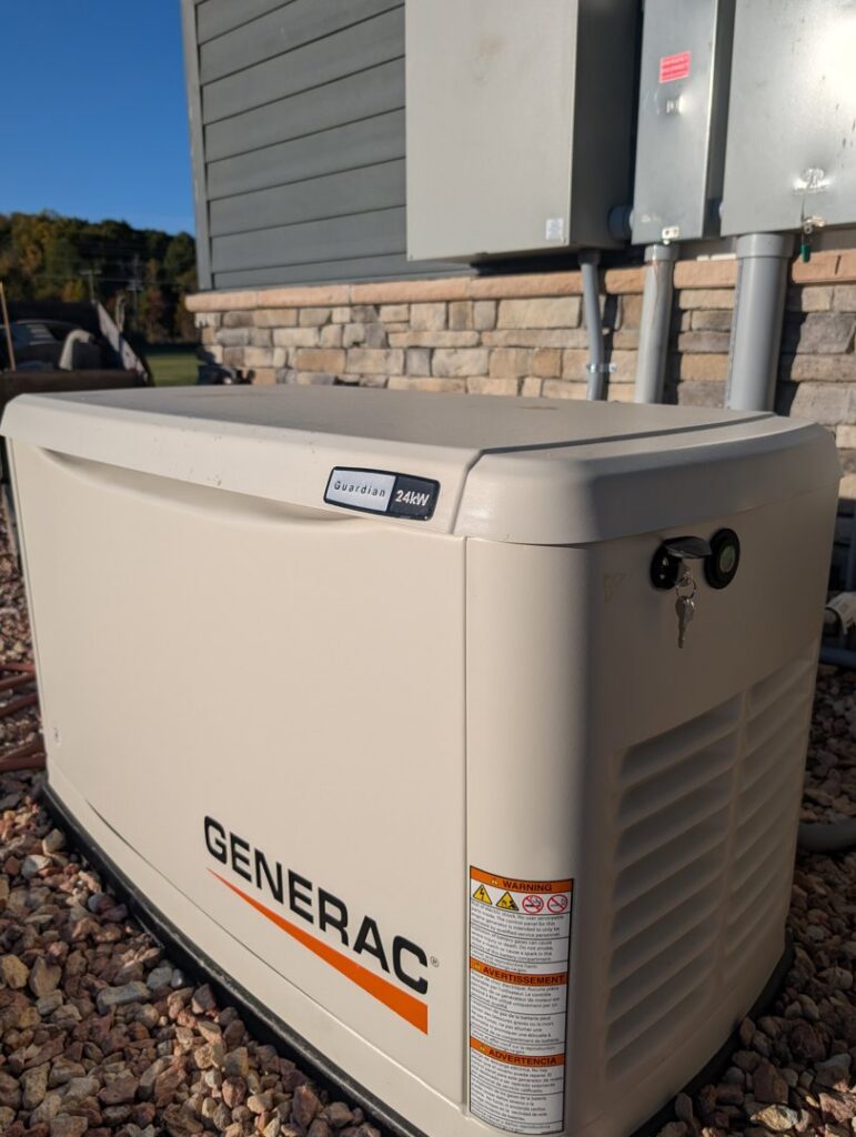 A Generac whole-house generator installation by Bright Electric in Evansville, IN.
