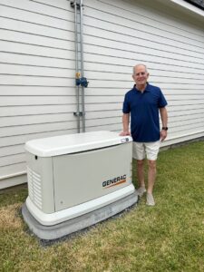 A newly installed Generac whole-home standby generator by Optimize Generator People in Baton Rouge, LA.