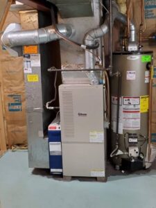 A Gibson furnace and water heater installed by Bellis Heating & Cooling in Independence, MO.