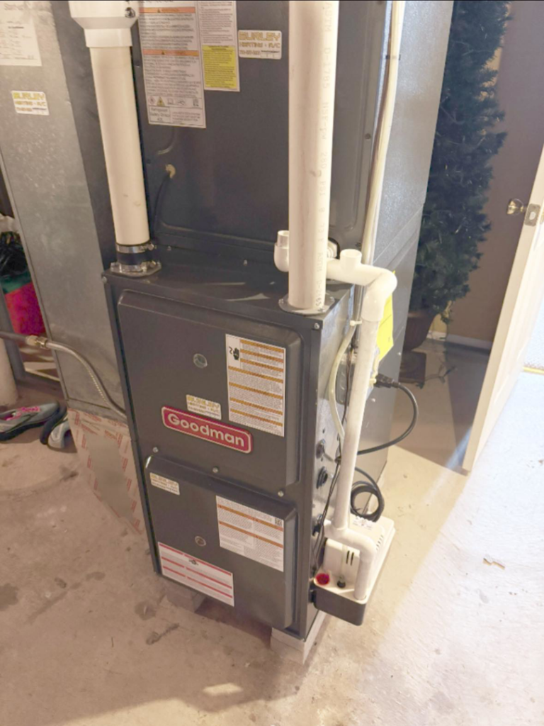 A Goodman furnace or air handler unit installed by Burley Hvac/r LLC in Syracuse, NY.