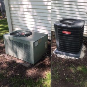 A Goodman furnace and water heater system installed by Bellis Heating & Cooling in Independence, MO.