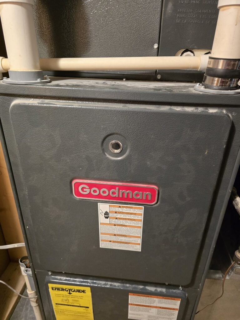 A Goodman brand furnace unit serviced by Central Comfort Air in Miami, FL