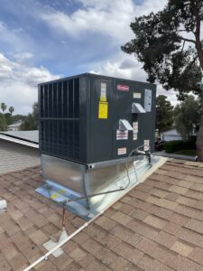 A Goodman residential rooftop HVAC unit installed by Allstar Heating & Cooling in Port Richey, FL
