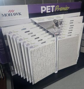 A close-up view of grey pebble stone tile flooring, a unique option from Bronco Carpets and Flooring in Caldwell, ID.