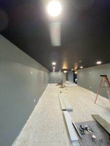 Hallway with modern recessed lighting installation by CLB Electrical LLC in Townsend, DE.