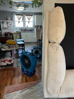 Heat treatment fans and equipment placed inside a home for pest control by All Seasons Pest Control LLC in Southgate, MI.