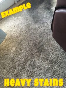 An example of a heavily stained carpet needing professional cleaning by CitruSolution Carpet & Upholstery Cleaning of Orlando, FL