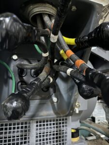 Close-up of heavy-duty electrical wiring and connections, expertly installed by MCM Electrical Services LLC in Phoenix, AZ