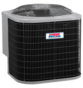 A Heil outdoor air conditioning unit, installed by Preston Heating and Air Conditioning in Rochester, NY.