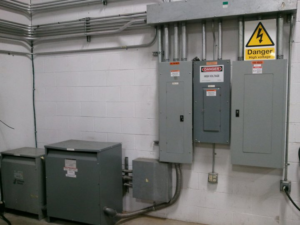 High voltage electrical panels, transformers, and conduit installed by J.S.S. Electric, Inc. in Cleveland, OH