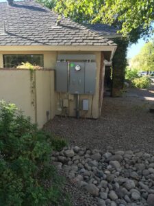 A home electrical meter and service panel installation by Accel Electric in Peoria, AZ.