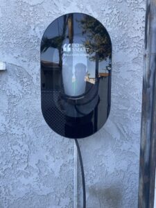 A residential EV charger installed on an exterior wall by CLB Electric Corporation in Norwalk, CA