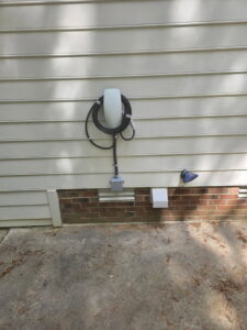 A home electric vehicle charging station installed by Right Electrical Services LLC in Raleigh, NC.