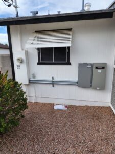 A home Generac generator and electrical conduit installation by Johnson Power and Air in Gilbert, AZ.
