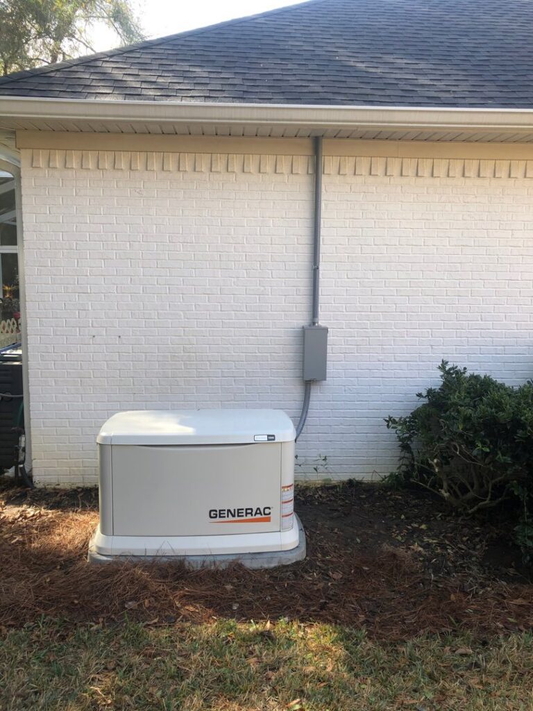 A Generac home standby generator installed by Albritton Electrical Service, Inc. for reliable power in Tallahassee, FL.