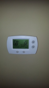 A Honeywell thermostat displaying a cool setting, installed by Air Vent Master in Charlotte, NC.