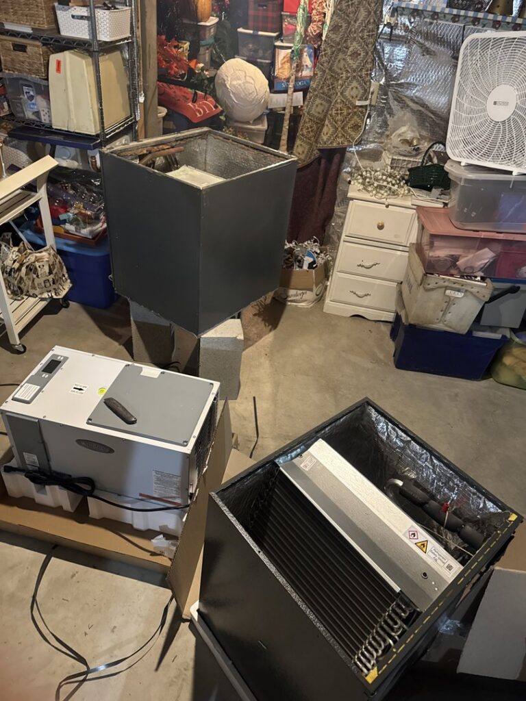HVAC air handler and coil components ready for installation by Russell Climate Solutions in Schenectady, NY.