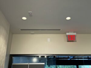 An HVAC ceiling vent or diffuser installed in a commercial or residential space by Desert Heroes HVAC in Phoenix, AZ