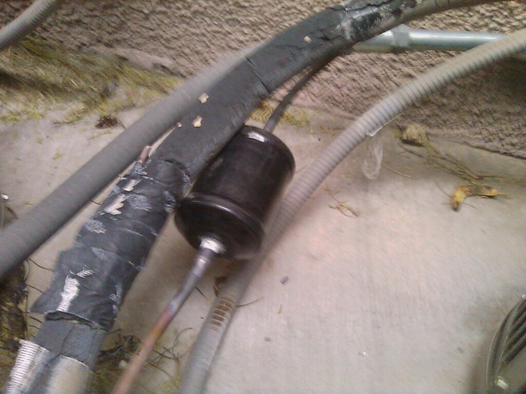 Close-up of copper refrigerant lines showing brazing work by J AND J HVAC L.L.C in Mesa, AZ