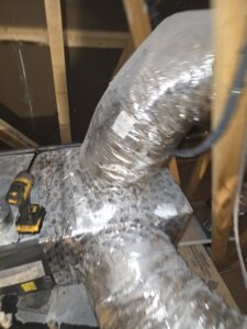 Insulated HVAC ductwork and an air handler in an attic or crawl space by Comfort Zone Mechanical in Antioch, TN.