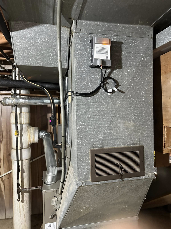 Large HVAC ductwork with a return air vent installed by F&S Heating And Cooling in Elgin, IL.