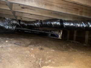 HVAC ductwork and piping installed in a crawl space by Elite Home Comfort in Clarksville, TN