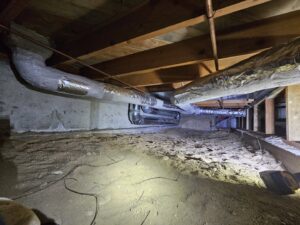 HVAC ductwork installed in a crawl space or basement by ABC Mechanical Inc in Lawrenceville, GA.