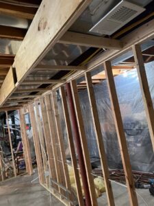 HVAC ductwork visible in a residential construction project by Spartan Mechanical KC in Spring Hill, KS.