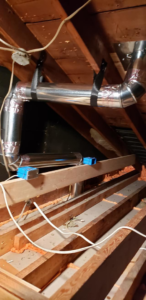 HVAC ductwork installation in an attic space by Neumeyer Mechanical Service in Pittsburgh, PA