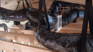 HVAC ductwork installation in a residential or commercial building by Comfort Shield HVAC Services of NC in Smithfield, NC.