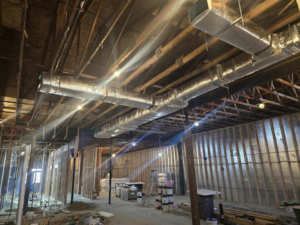 New HVAC ductwork installation in a commercial building by FH heating and cooling in Elizabeth, NJ.