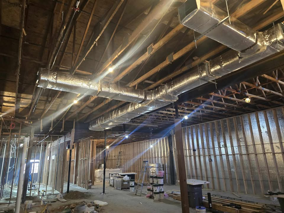 New HVAC ductwork installation in a commercial building by FH heating and cooling in Elizabeth, NJ.