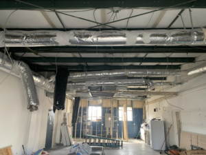 Extensive HVAC ductwork installation in a commercial building by Lbz Construction in Charleston, SC