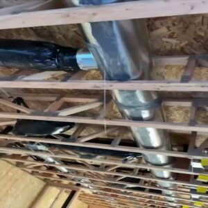 HVAC ductwork installation in a new construction home, showing insulated and rigid ducts by A's Heating and Cooling LLC in Portland, OR.