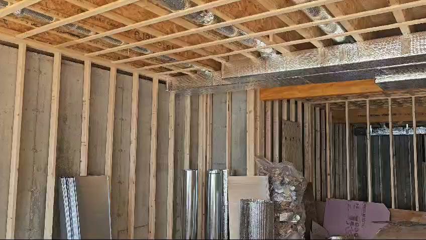 HVAC ductwork installation in a new construction project by Ultra Installs in Barrington, NH