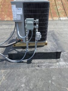 Electrical connection and conduit for an outdoor HVAC unit by CM Electrical Solutions in Elizabethtown, KY.