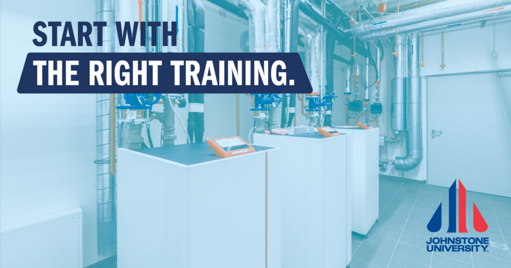 HVAC equipment and large pipes in a mechanical room, relevant to Johnstone Supply - Naperville, IL