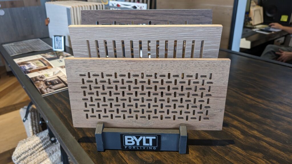 A display of various HVAC floor vents and registers offered by BYLT Living in Sandy, UT