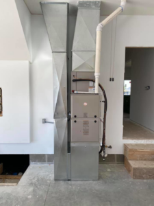An HVAC furnace and extensive ductwork installation in a home by R. Jones Heating & Cooling in Indianapolis, IN.