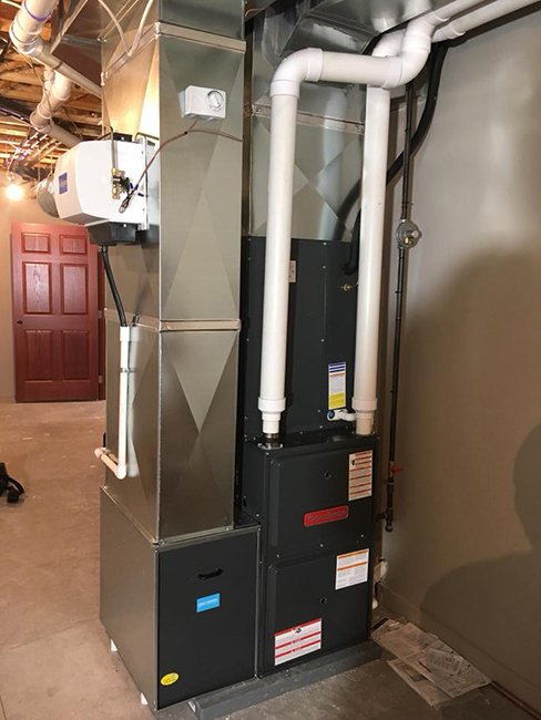 A complete HVAC furnace and humidifier system installed by All Systems LLC, providing comfort in Fremont, NE