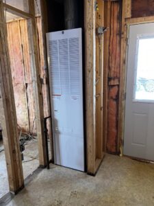 An HVAC furnace and air handler unit installed during a construction or renovation project by EZ AIR HVAC in San Antonio, TX